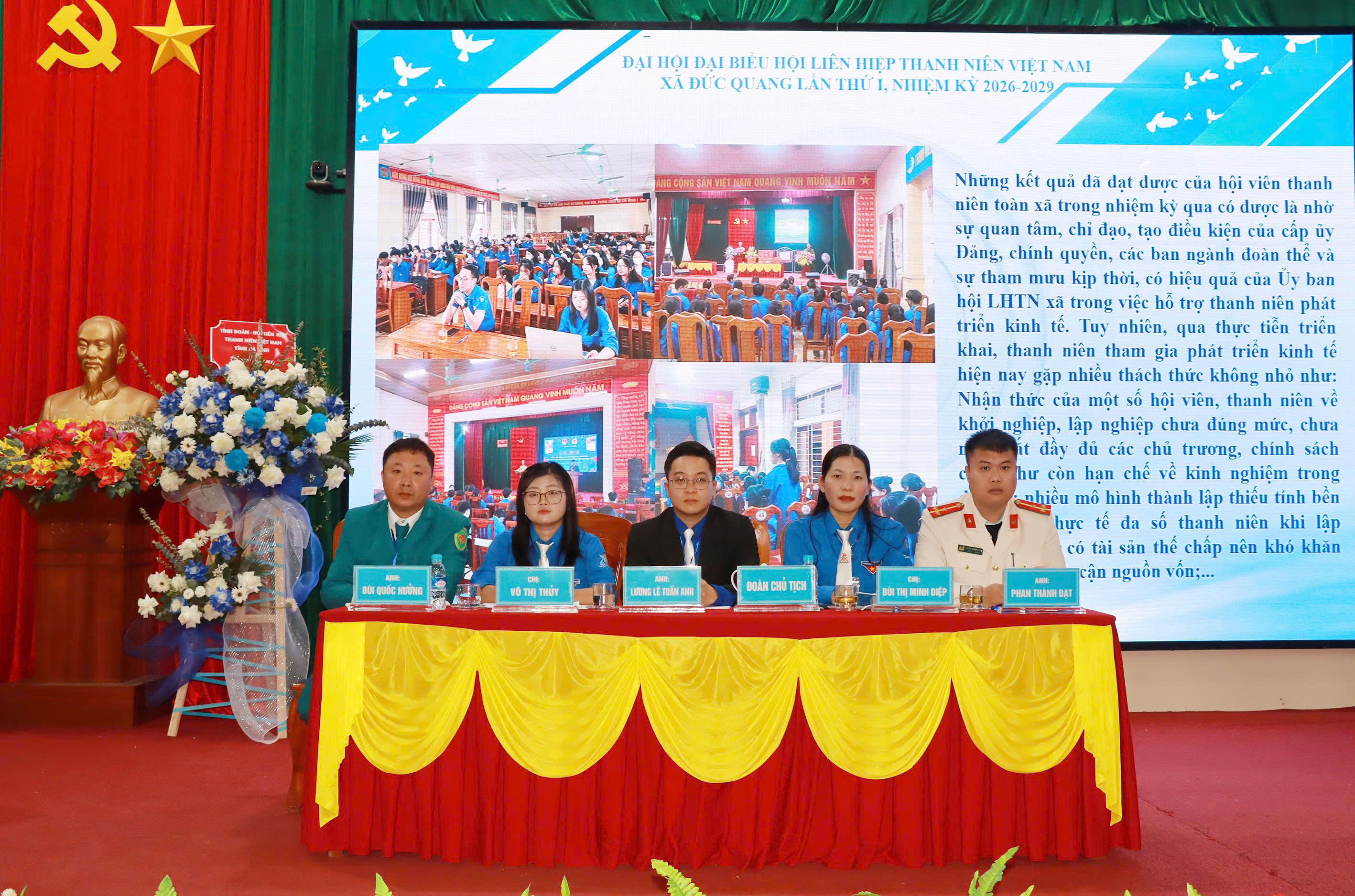 Đại hội Hội LHTN Việt Nam xã Đức Quang lần thứ I, nhiệm kỳ 2026 - 2029, là sự kiện chính trị quan trọng của tuổi trẻ xã nhà, đánh dấu bước phát triển mới trong công tác Hội và phong trào thanh niên trên địa bàn.