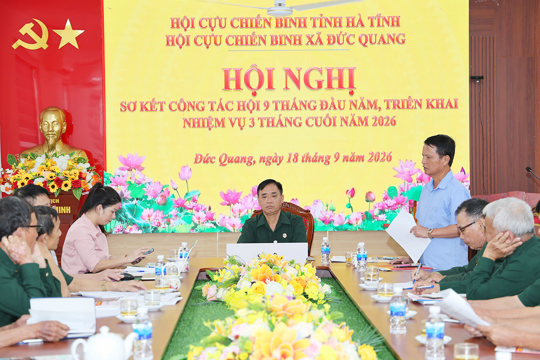 Hội Cựu chiến binh xã Đức Quang nhiều kết quả nổi bật 9 tháng năm 2026