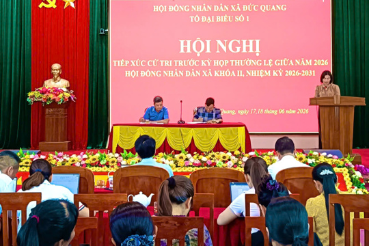 HĐND xã Đức Quang tổ chức các Hội nghị tiếp xúc cử tri trước kỳ họp thường lệ giữa năm.