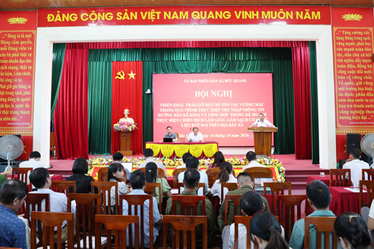 Xã Đức Quang: Bàn các giải pháp tháo gỡ vướng mắc trong chiến dịch làm giàu, làm sạch cơ sở dữ liệu đất đai
