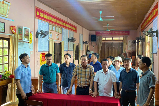 Xã Đức Quang kiểm tra hệ thống nhà văn hóa thôn sau sắp xếp đơn vị hành chính 