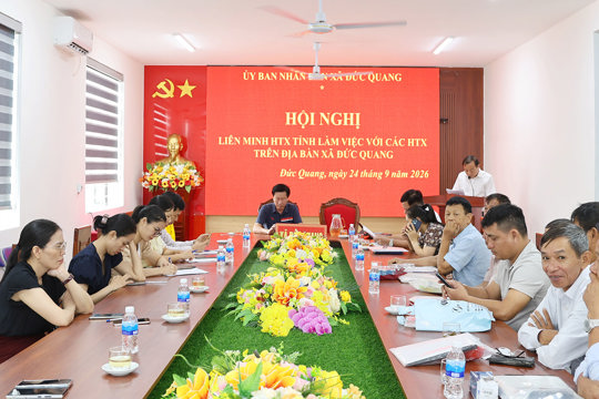 Liên minh Hợp tác xã ( HTX ) tỉnh khảo sát hoạt động Hợp tác xã trên địa bàn xã Đức Quang 