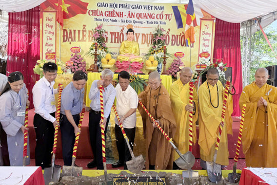 Đức Quang: Trang nghiêm Đại lễ động thổ xây dựng Tổ đường chùa Ân Quang tại vùng đất cổ Phù Thạch