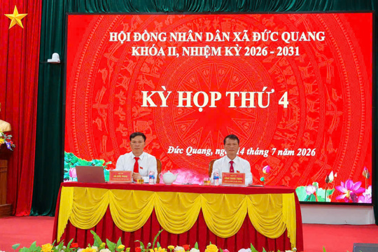 HĐND xã Đức Quang khai mạc kỳ họp thứ 4, đánh giá kết quả phát triển kinh tế - xã hội 6 tháng đầu năm 2026.
