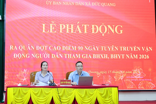 Xã Đức Quang: Quyết tâm xây dựng “Xã kiểu mẫu có 100% người dân tham gia BHYT”.