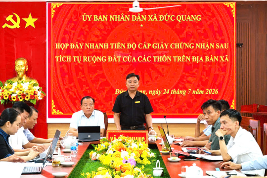 Đức Quang đẩy nhanh tiến độ cấp Giấy chứng nhận sau chuyển đổi, tích tụ ruộng đất
