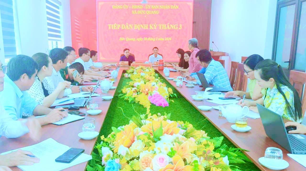 Lãnh đạo xã Đức Quang tiếp công dân định kỳ tháng 3 